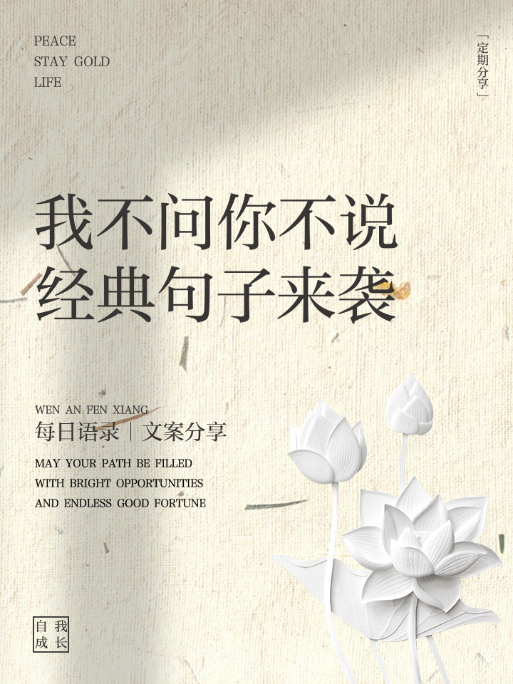 我不问你不说,经典句子来袭