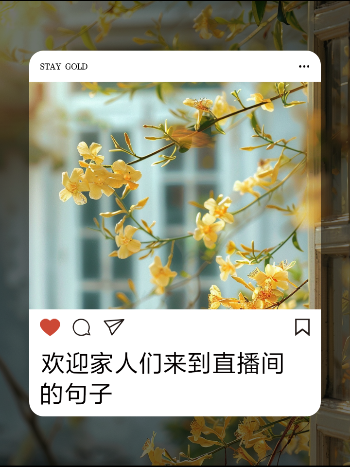 欢迎家人们来到直播间的句子